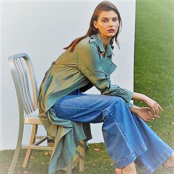 *NWT* BCBG MaxAzria “Celina” Draped Kelly Green Belted Trench Coat XXS - Picture 6 of 15